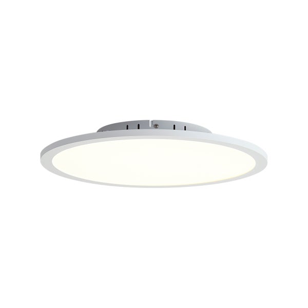 Runde LED-Deckenleuchte in flachem Design.