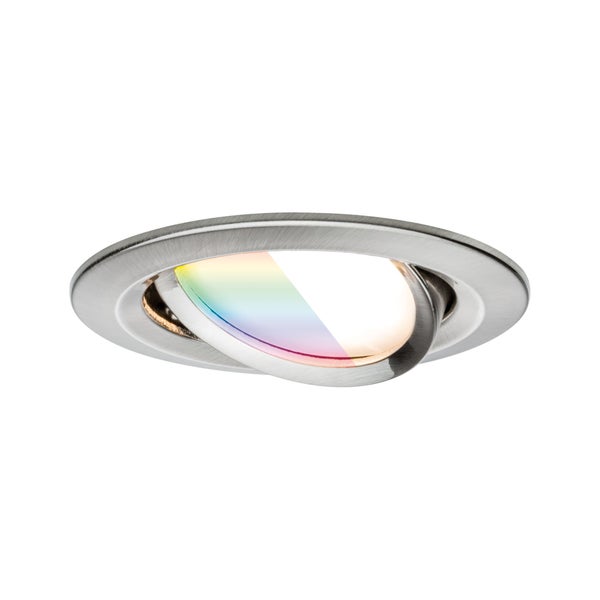 LED Einbauleuchte Nova Coin rund 84mm 50° RGBW+ 6W 500lm 230V Eisen gebürstet Aluminium