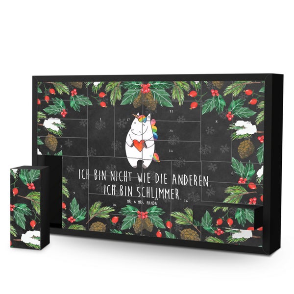 Mr. & Mrs. Panda Befüllbarer Adventskalender Einhorn Herz - Schwarz