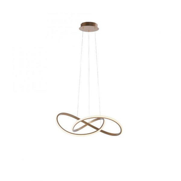 Moderne LED Pendelleuchte mit geschwungenen Ringen für eine gleichmäßige Raumbeleuchtung