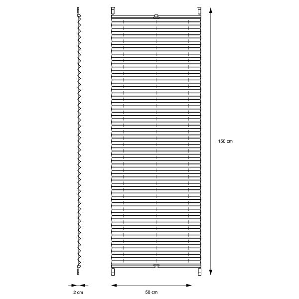ECD Germany Plissee Klemmfix ohne Bohren 50x150 cm Schwarz Blickdicht Sonnen- und Sichtschutz Faltrollo Jalousie mit Klemmträger für Fenster & Tür EasyFix Plisseerollo Lichtdurchlässig Fensterrollo