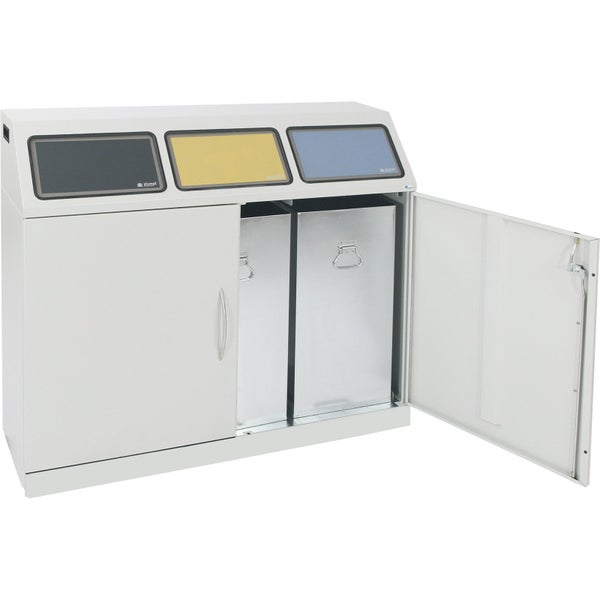 Mülltrennsystem mit drei Fächern und zwei Inneneimern