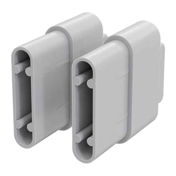 Zwei Kabelkanal-Endstücke aus Kunststoff