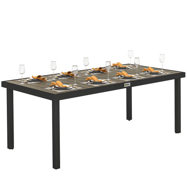 Aluminium Gartenmöbel Set mit Tisch und Stühlen. Robuste, langlebige und leichte Konstruktion mit verstellbaren, rutschfesten Fußpolstern.