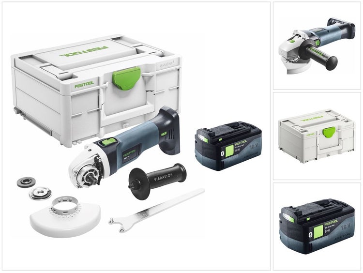 Festool AGC 18-125 EB-Basic Akku Winkelschleifer 18 V 125 mm Brushless + 1x Akku 5,0 Ah + Systainer - ohne Ladegerät