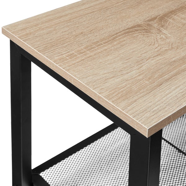 Schuhregal tectake Taunton 80 x 30 x 45,5 cm Industrial Style Industrial Holz hell, Eiche Sonoma
