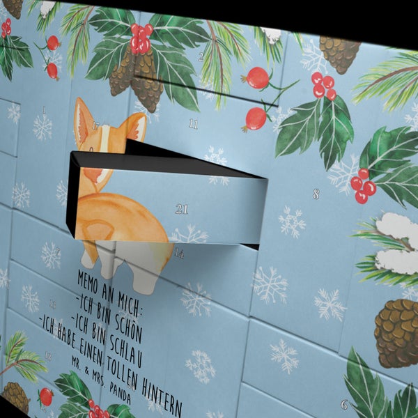 Mr. & Mrs. Panda Befüllbarer Adventskalender Corgi Po - Blau Pastell