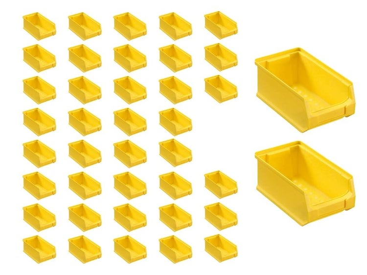 PROREGAL SuperSparSet 40x Gelbe Sichtlagerbox 2.0 HxBxT 7,5 x 10 x 17,5 cm 0,8 Liter Sichtlagerbehälter