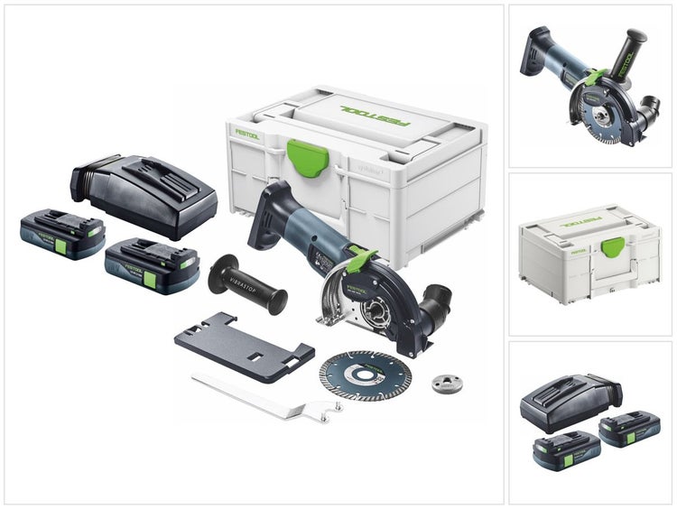 Festool DSC-AGC 18-125 FH EB-Basic Akku Freihandtrennsystem 18 V 125 mm Brushless + 2x Akku 3,0 Ah + Ladegerät + Systainer