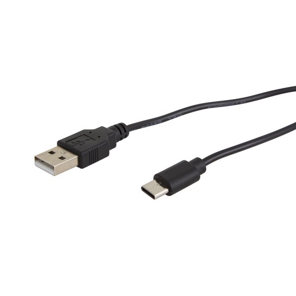 USB Ladekabel mit USB Typ A und USB Typ C Stecker für Datentransfer und zum Laden elektronischer Geräte.