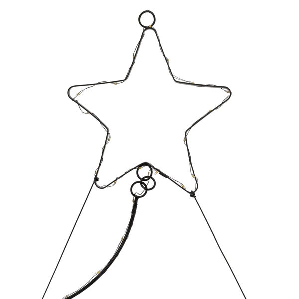 ECD Germany LED Weihnachtsbaum 150cm 150 LEDs Warmweiß, Stern, wandmontiert, LED Baum als dekorativer Aufhänger zu Weihnachten, Weihnachtsdekoration für Innen/Außen, Tannenbaum Christbaum Lichterkette