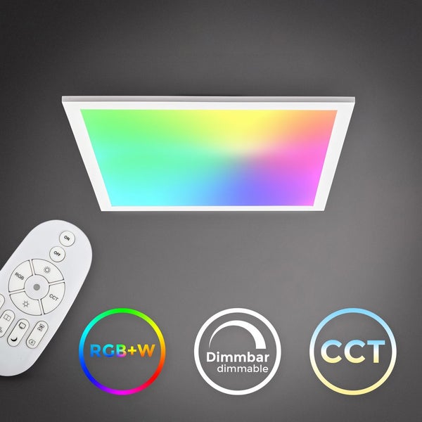LED Panel 45x45 cm - 16W, 1400lm, dimmbar, Fernbedienung, CCT, RGB, weiß