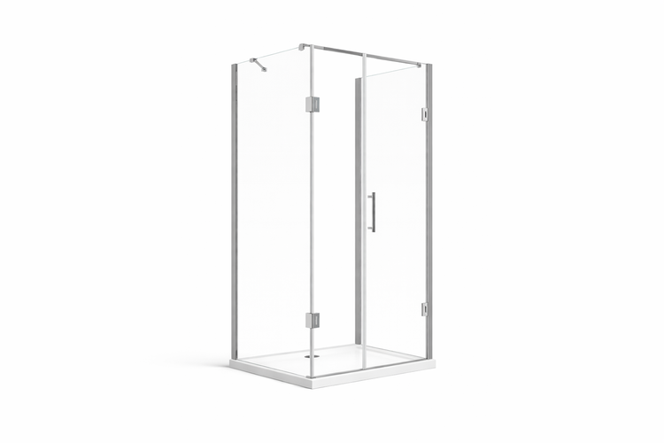 Duschkabine mit Eckeinstieg und klarem Glas