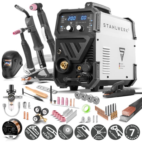 STAHLWERK CTM 250 ST Kombi-Schweißgerät mit Schweißzubehör und Schutzhelm