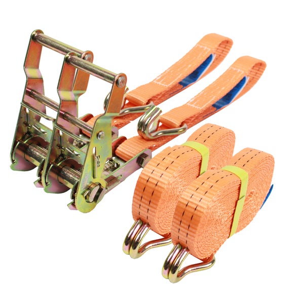 Spanngurt Set mit Metallratsche und Haken zur Ladungssicherung