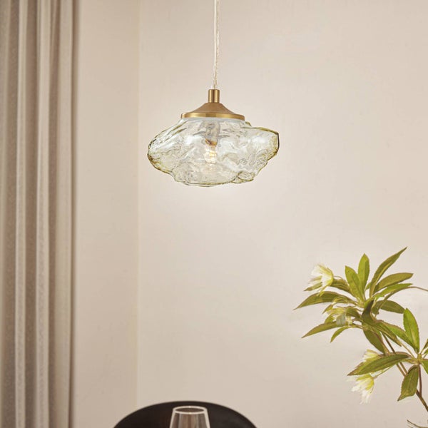 Lindby Pendelleuchte Piatra (Modern) in Creme aus Glas (1 flammig, G9) - Hängelampe Esstischlampe Hängeleuchte Wohnzimmerleuchte