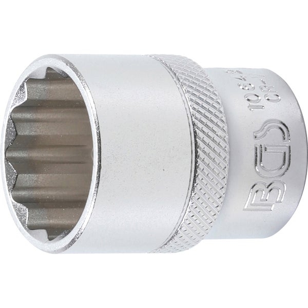 BGS Steckschlüssel-Einsatz Zwölfkant Antrieb Innenvierkant 12,5 mm (1/2) SW 22 mm - 10642