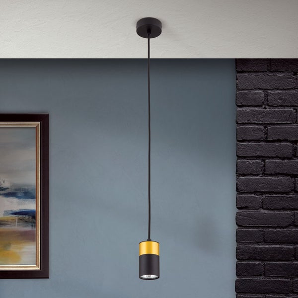 Moderne zylindrische LED Anbaustrahler Deckenleuchte in Metallausführung mit leuchtendem Reflektor