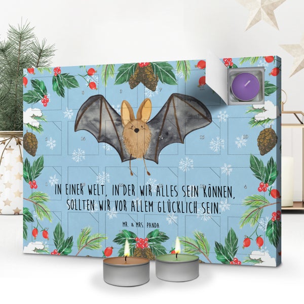 Mr. & Mrs. Panda Duftkerzen Adventskalender Fledermaus Flügel - Blau Pastell