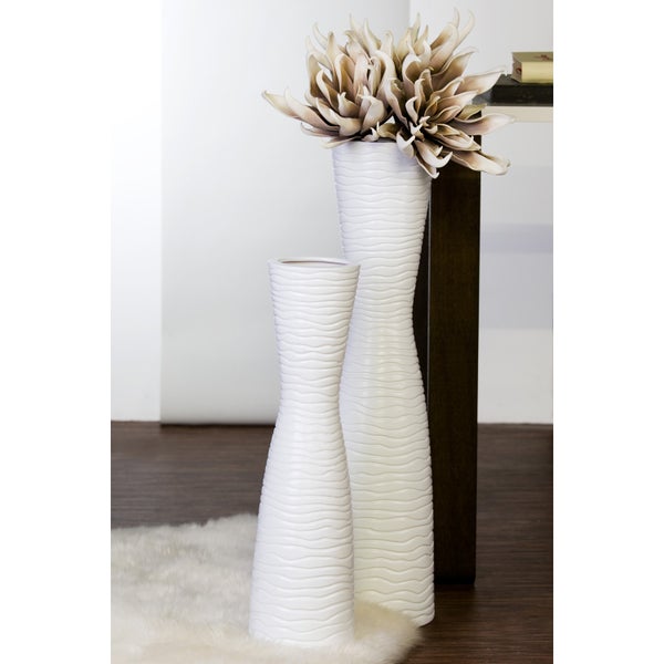 Vase GILDE Höhe 77 cm weiß Keramik