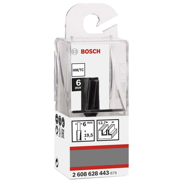 Bosch Nutfräser HM mit 6 mm Durchmesser in Verpackung