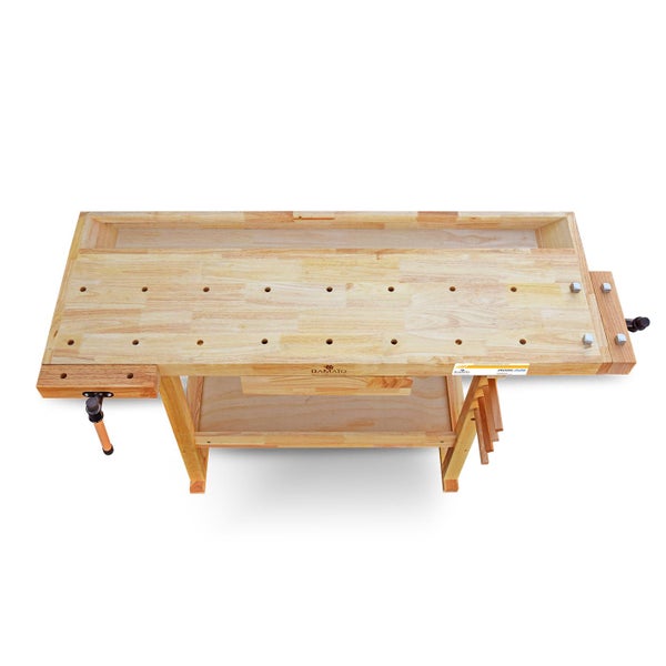 Werkbank aus Holz mit Ablagefläche