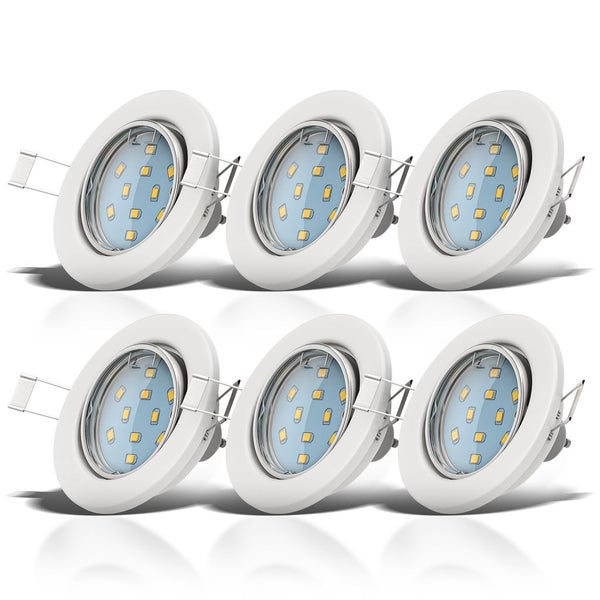 Einbauspot 10er Set 68mm Lochmaß - GU10, 3W, 250lm, LED, warmweiß, matt-nickel