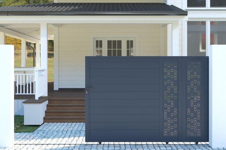 Schiebetor aus Aluminium 3,5 m ADULA 350C140 Grau
