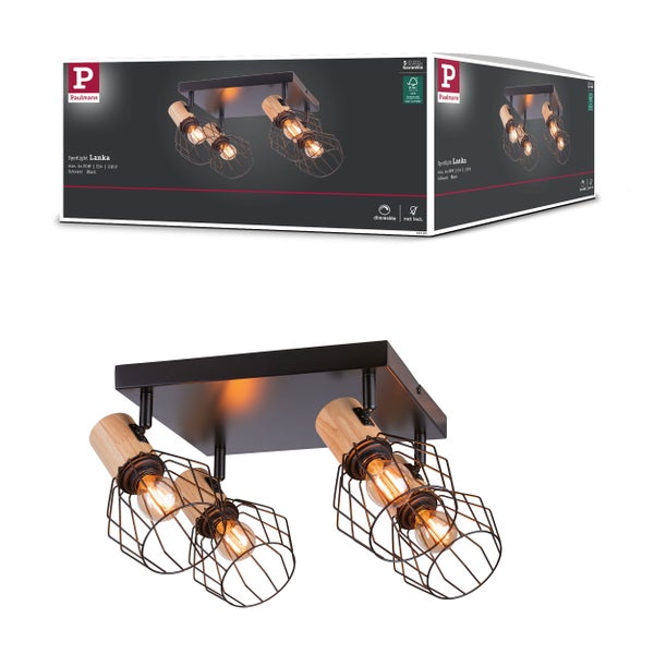 Paulmann Lanka Deckenleuchte mit zwei Leuchten und Produktverpackung