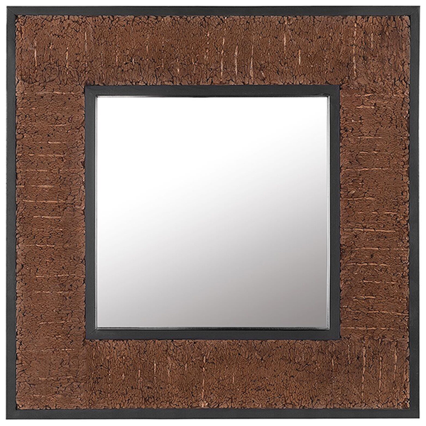 Wandspiegel BOISE 60 cm 60 cm Holz Dunkelbraun