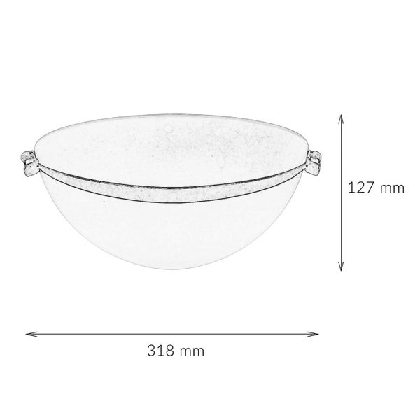 Technische Zeichnung einer Hängeleuchte mit den Maßen 318 mm Breite und 127 mm Höhe.