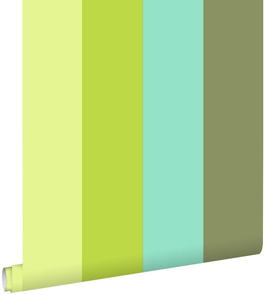ESTAhome Tapete Streifen Türkis und Lindgrün - 53 cm x 10.05 m - 116524