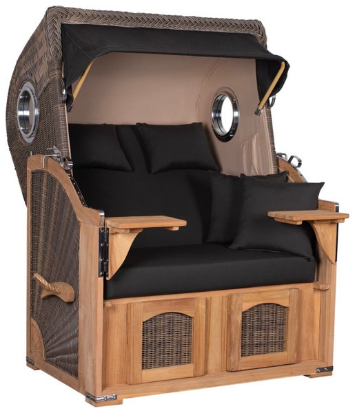 Strandkorb Rantum Teak PE grey Dessin 548
