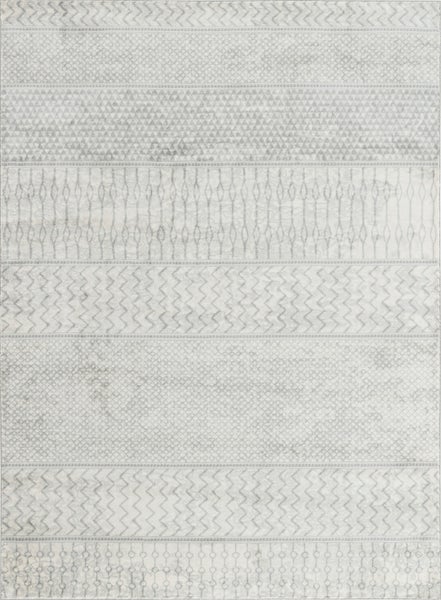 Skandinavischer Boho Teppich Grau/Elfenbein 160x220 cm ADELE