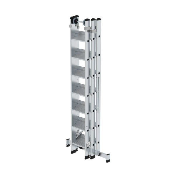PROREGAL Stufen-Mehrzweckleiter 3-Teilig mit Traverse 3 x 7 Stufen
