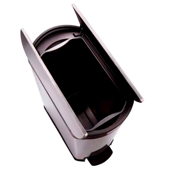 PROREGAL Rubbermaid Slim Jim Step On Container End Step Pedal Abfalleimer HxBxT 72,1 x 34,3 x 52,7 cm Polyethylen Silber Mit Schwarzem Akzentstreifen
