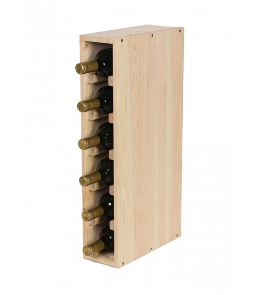 PROREGAL Modulares Weinregal Vincellar Mod HxBxT 60 x 12 x 30 cm Schmal Modul Für 6 Flaschen Massives Kiefernholz Natur