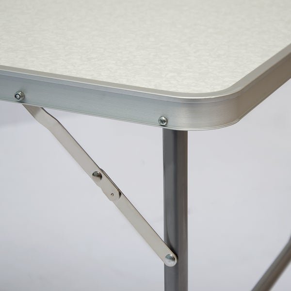 AMANKA klappbarer Campingtisch 80x60x67 cm Leichtgewicht Klapptisch Reisetisch im Kofferformat Hell Grau