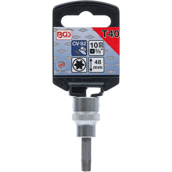BGS Bit-Einsatz Antrieb Innenvierkant 10 mm (3/8) T-Profil (für Torx) T40 - 2546
