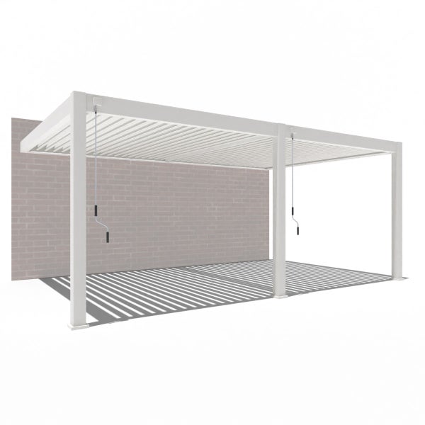 Weide Deluxe Plus Aluminium Pavillon 4 x 6 M Weiß Wandpergola