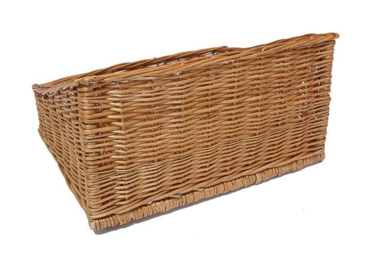 FRANK FLECHTWAREN | Regalkorb Natur, WEIDE, Breite 50 cm, Tiefe 40 cm, vordere Höhe 13 cm, hintere Höhe 27 cm