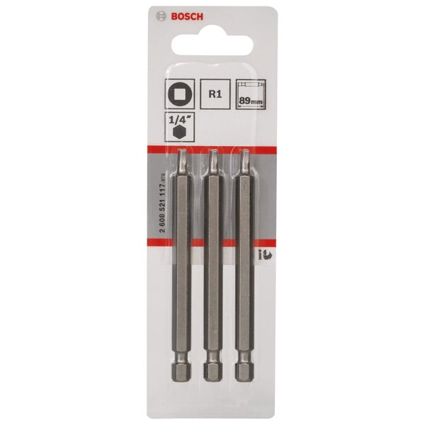 Bosch Logo, Packung mit drei R1-Schrauberbits, 89 Millimeter lang
