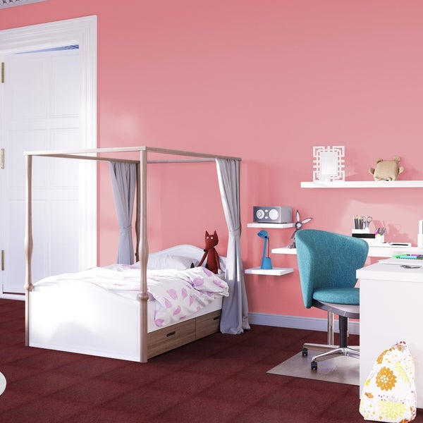 Teppichboden Meterware in Rot mit Velours Oberfläche 500 cm Breite (Meterware)
