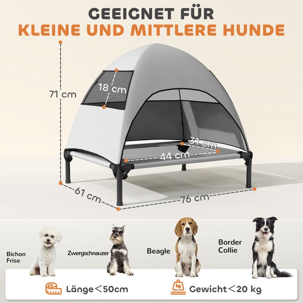 Hundebett geeignet für kleine und mittlere Hunde mit Maßangaben