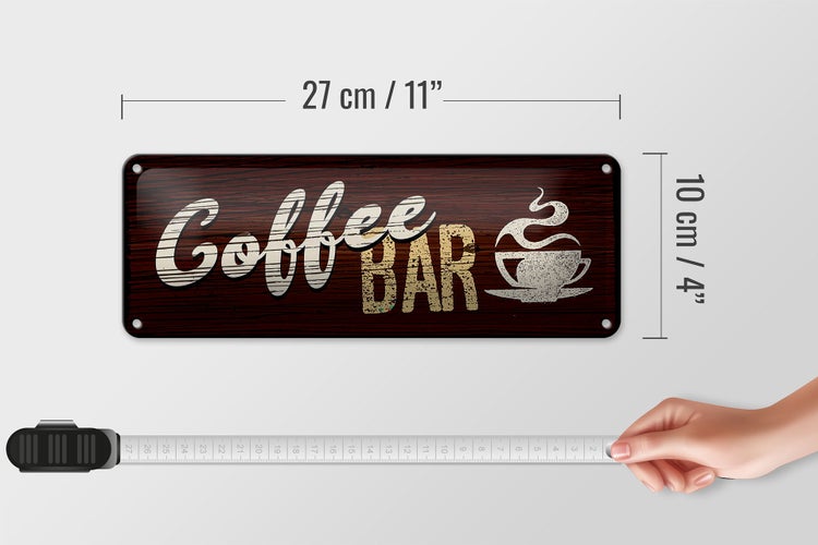 Blechschild Spruch 27x10cm Coffee Bar Dekoration