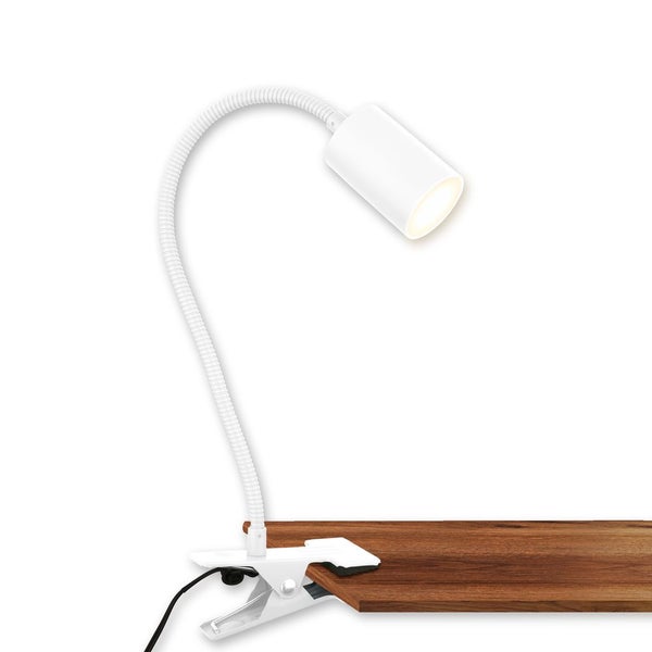 Klemmlampe - 3,5W, 290lm, LED, mit Stecker, schwenkbar, warmweiß, weiß