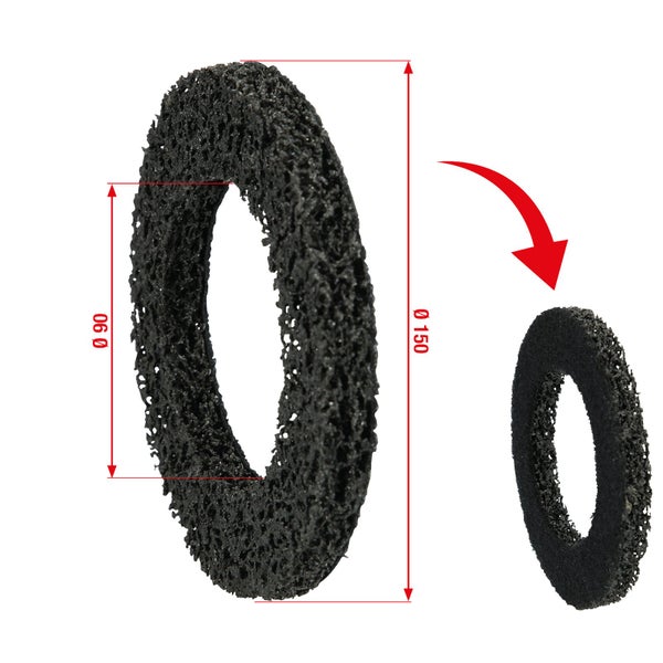 Schleifscheibe mit einem Durchmesser von 150 Millimeter und einem Lochdurchmesser von 90 Millimeter