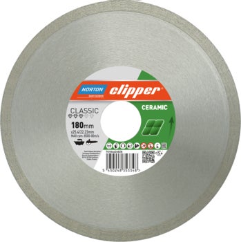 Norton Clipper Diamanttrennscheibe Classic Ceramic 180 mm für Fliesen und Keramik