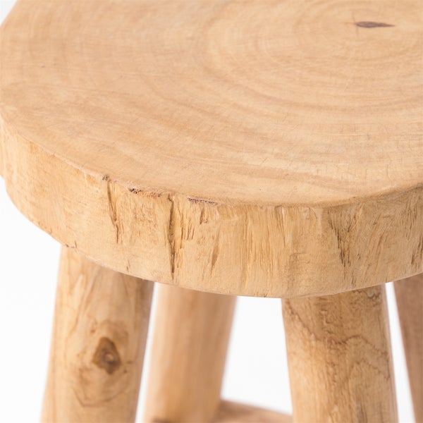 Holzhocker aus massivem Teakholz