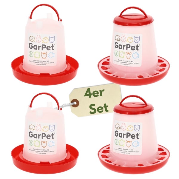 Viererpackung GarPet Futterspender für Tiere